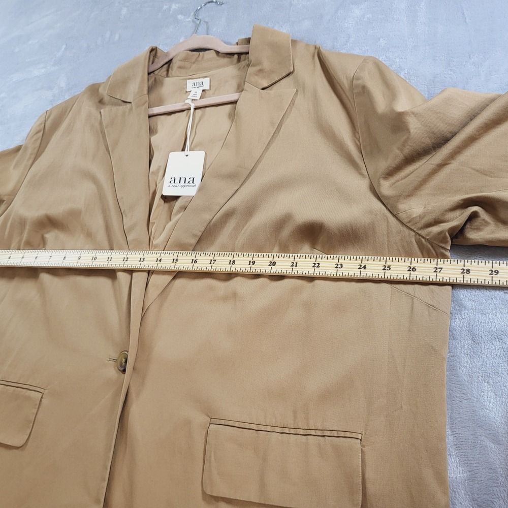 a.n.a Womens 2X Tannin Tan Lyocell Linen Blend Single Button Blazer New NWT $84 - Picture 4 of 9